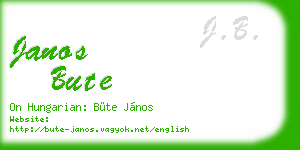janos bute business card